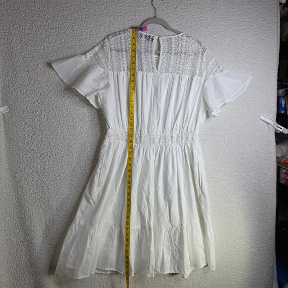 Lane Bryant NWT Sz16 White couqette romantic lacey dress. Elastic Waist Bridal - Picture 8 of 15